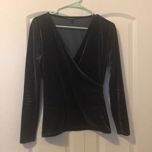 J Crew royal blue velvet blouse